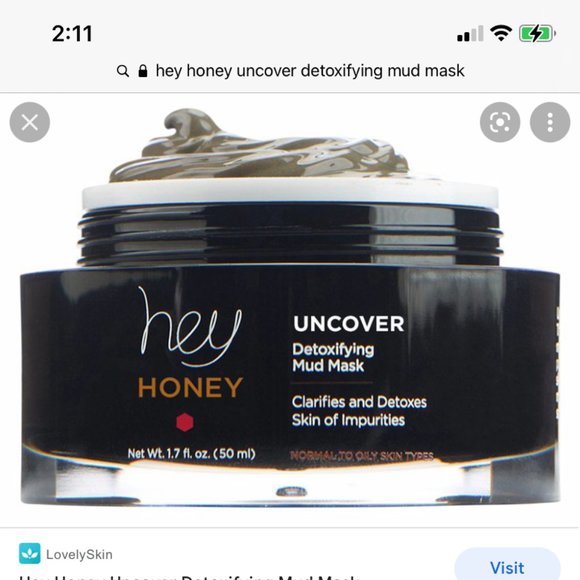 NWT 🛍 Hey Honey Uncover Detoxifying Mud Mask - Picture 2 of 8